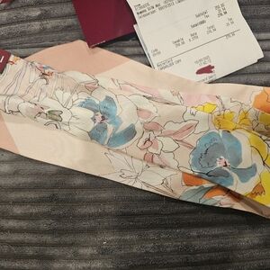 Gucci Pink Floral Silk Twilly Scarf